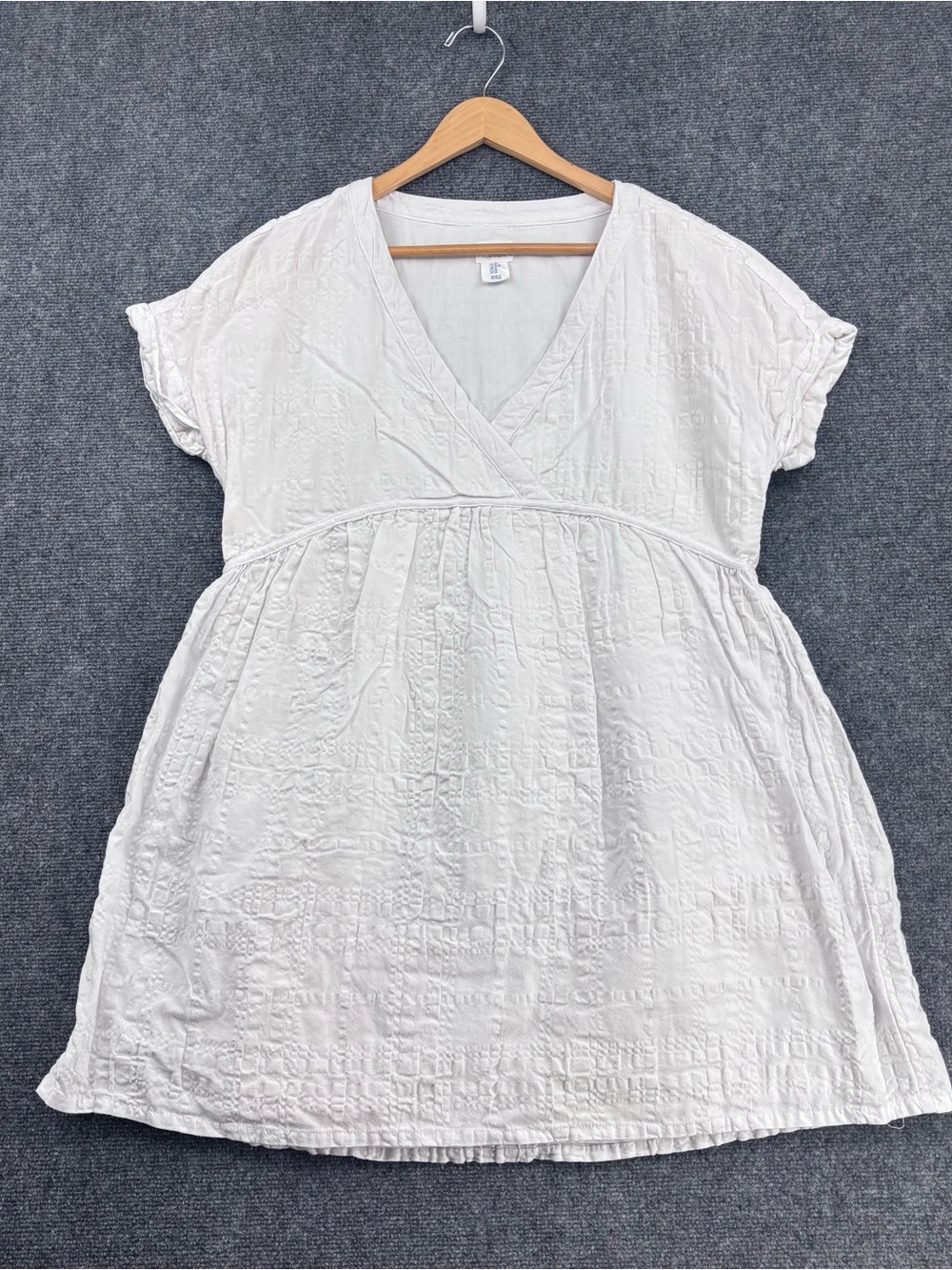 Sigrid Olsen White Coastal Effortless Babydoll Linen Cotton Mini Dress Women’s M